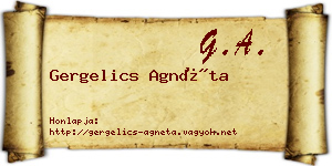 Gergelics Agnéta névjegykártya